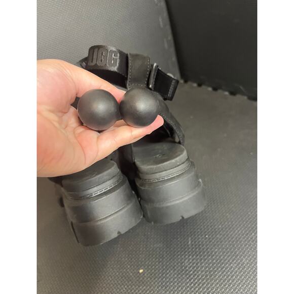 UGG ASHTON STRAPPY BLACK PLATFORM GLADIATOR SANDALS WOMENS SIZE 10 - Picture 6 of 7